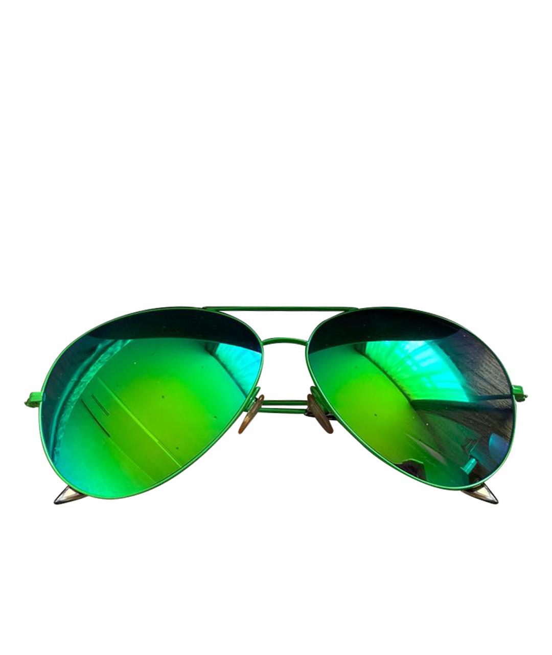VICTORIA BECKHAM Зеленые металлические солнцезащитные очки, фото 1