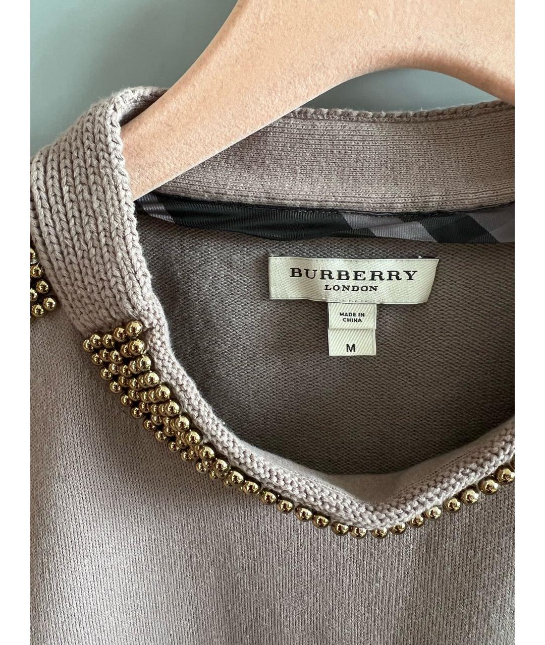 BURBERRY Бежевый шерстяной джемпер / свитер, фото 3