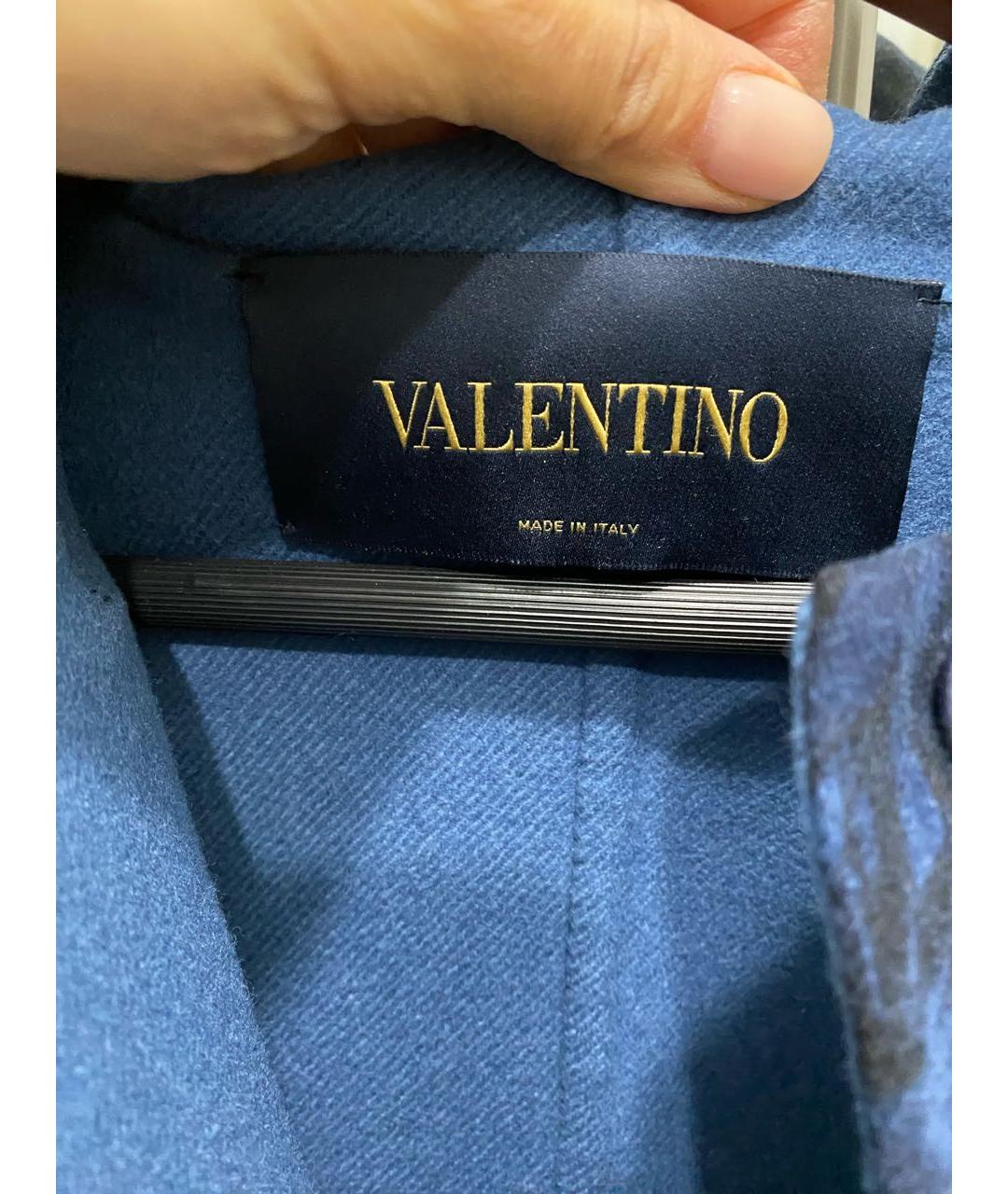 VALENTINO Синее шерстяное пальто, фото 4