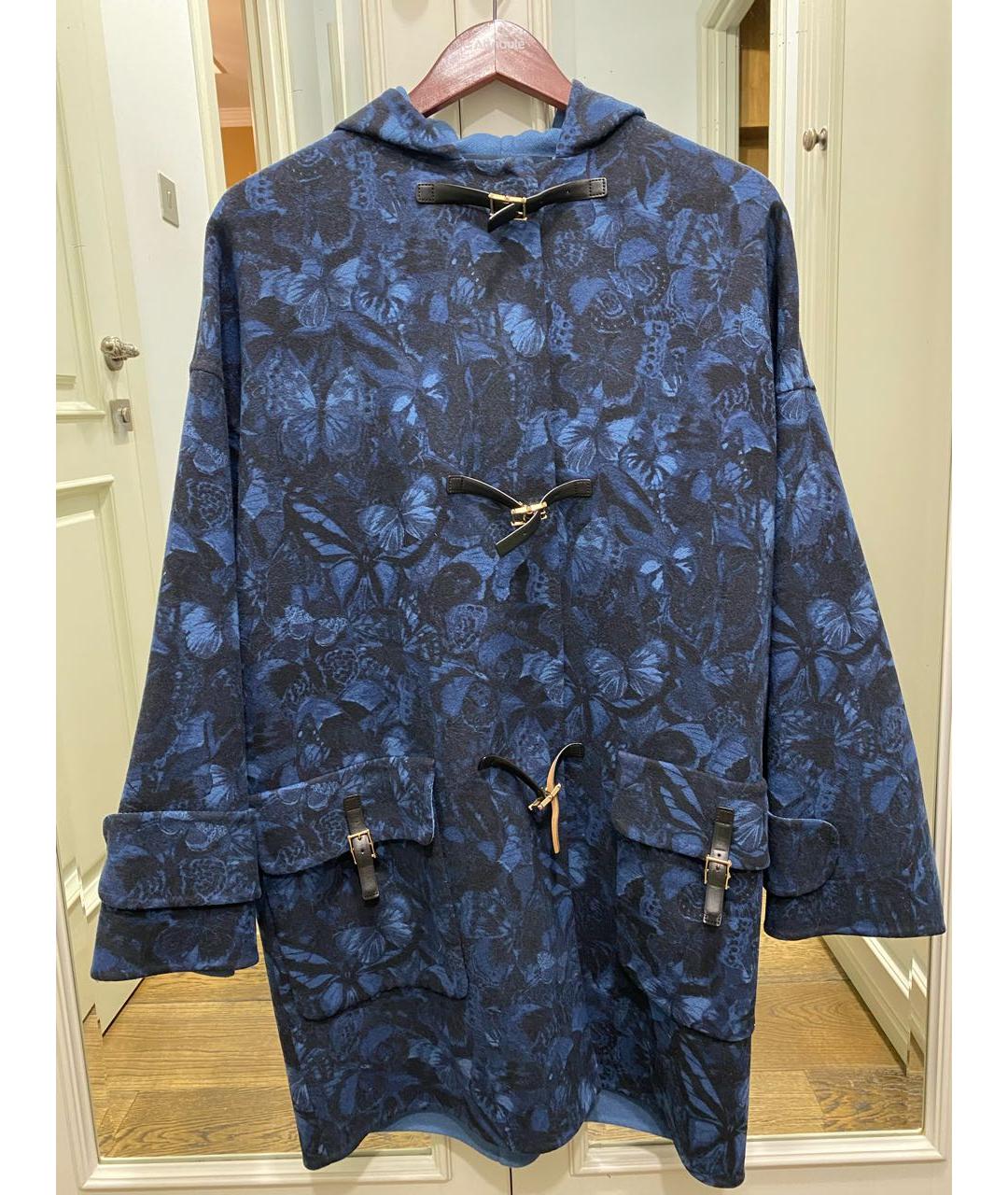 VALENTINO Синее шерстяное пальто, фото 8
