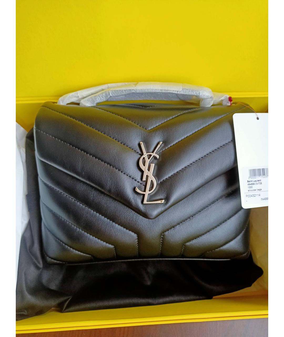 SAINT LAURENT Черная кожаная сумка через плечо, фото 4