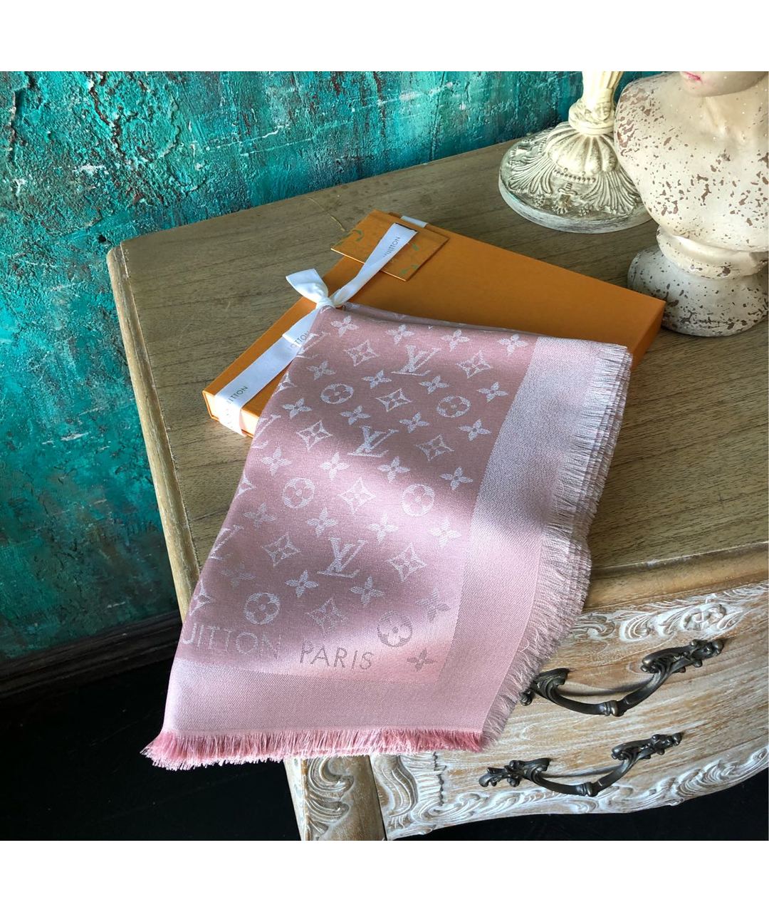 LOUIS VUITTON PRE-OWNED Розовый шелковый шарф, фото 2