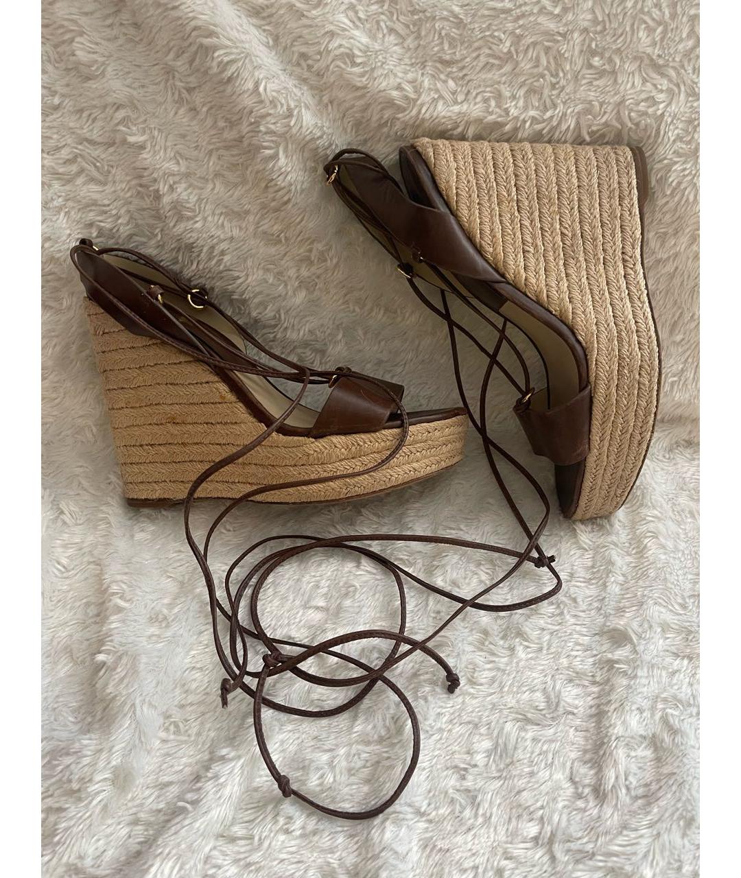 MICHAEL KORS COLLECTION Коричневые кожаные босоножки, фото 7