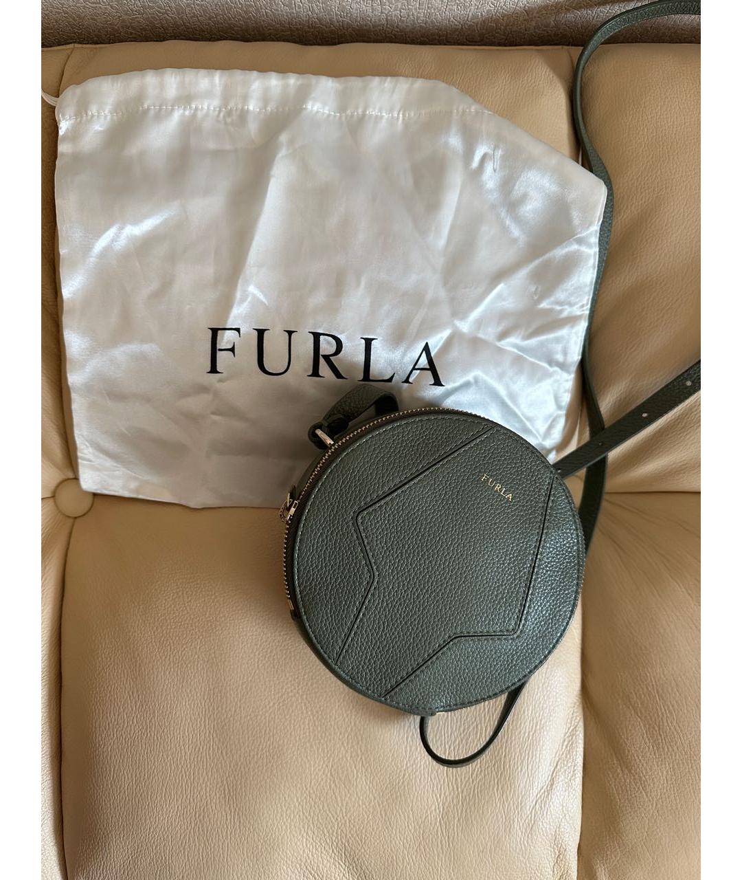 FURLA Зеленая кожаная сумка через плечо, фото 5