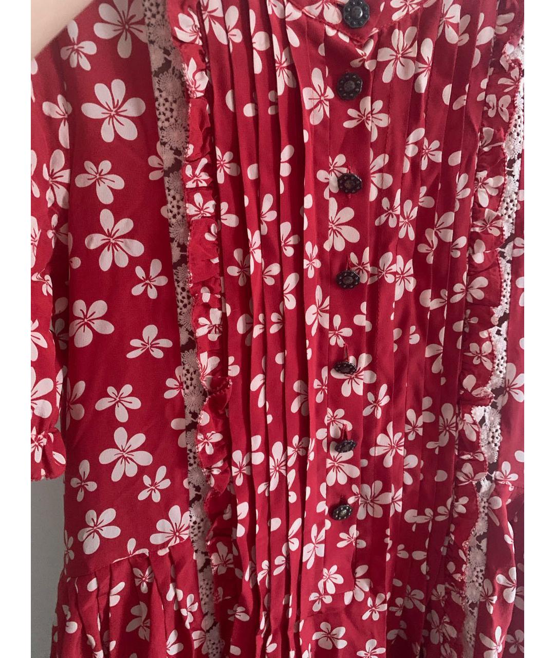 THE KOOPLES Красное шелковое повседневное платье, фото 7