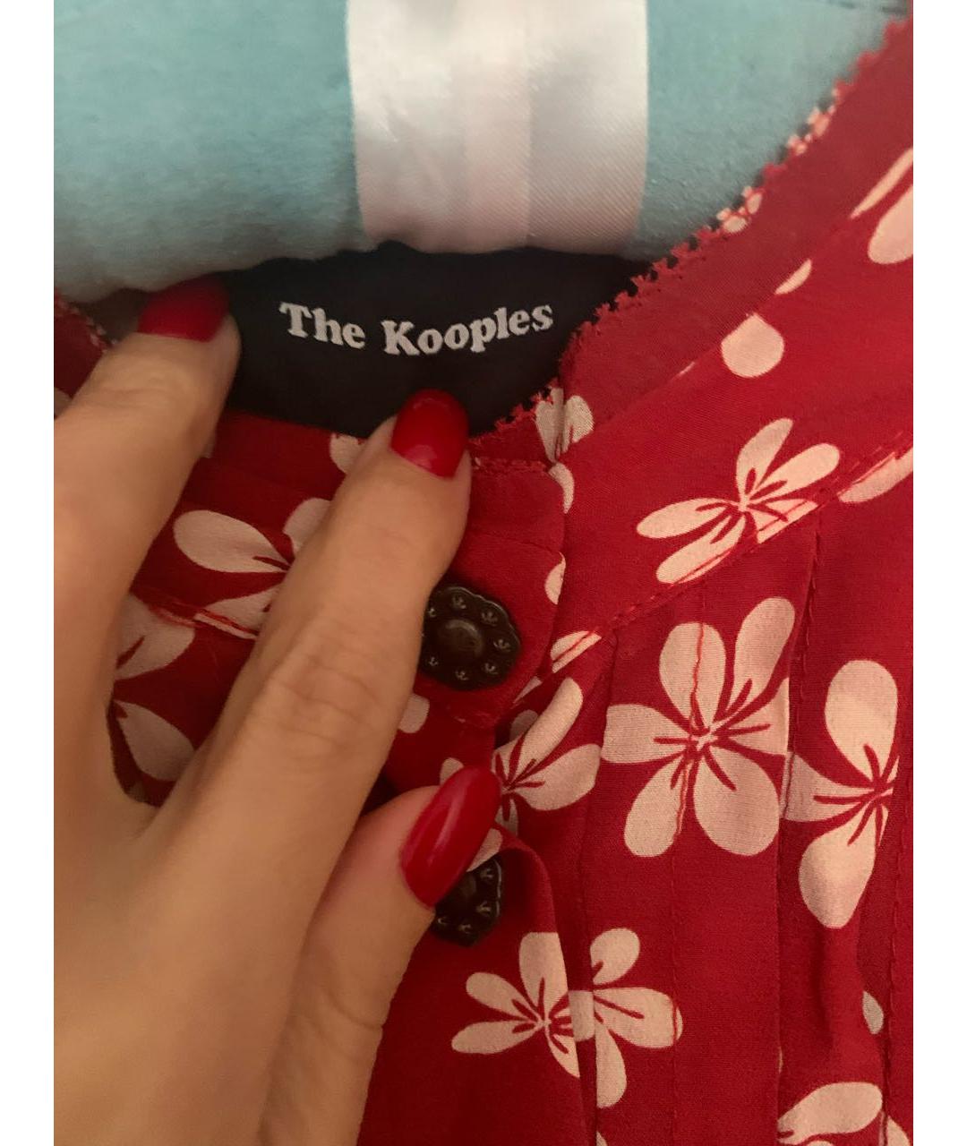 THE KOOPLES Красное шелковое повседневное платье, фото 4