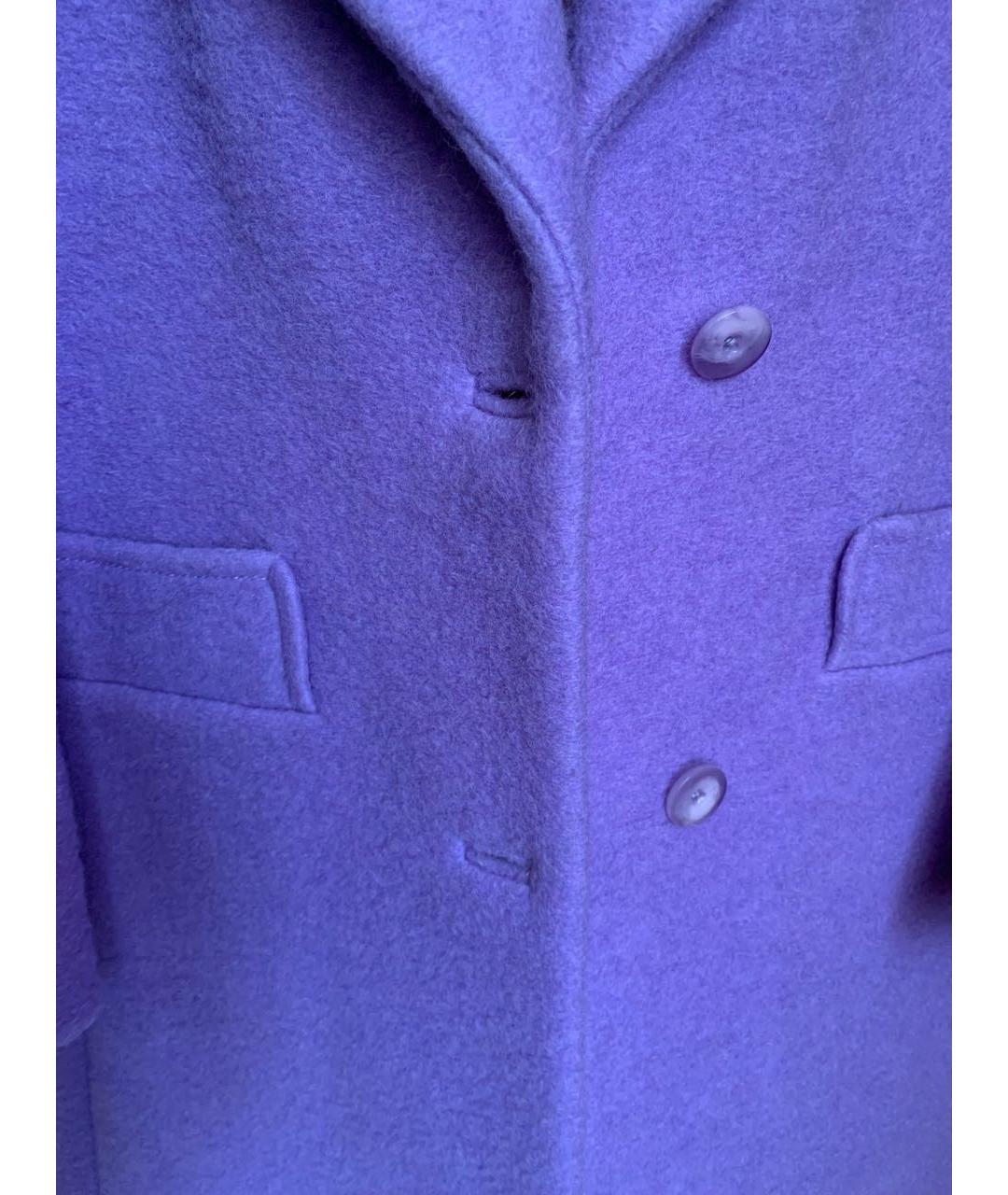 CARVEN Фиолетовое шерстяное пальто, фото 4