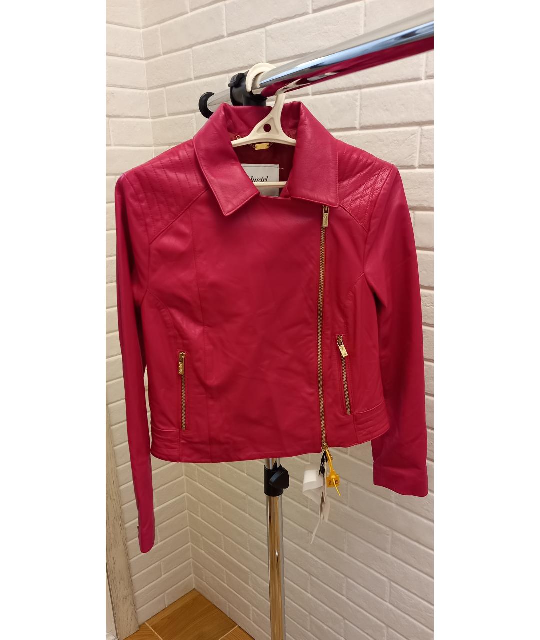 BLUGIRL Розовая кожаная куртка, фото 2