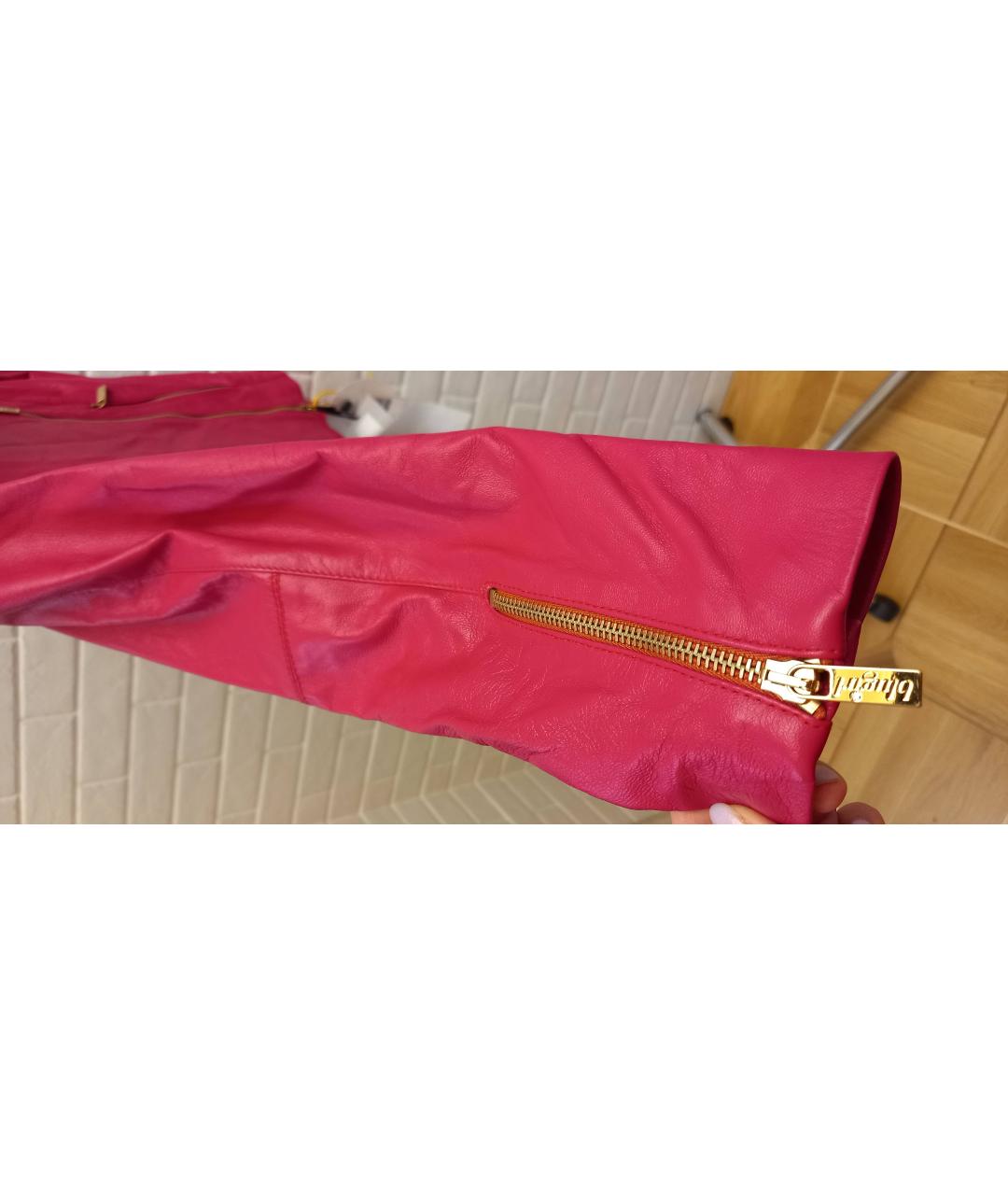 BLUGIRL Розовая кожаная куртка, фото 4