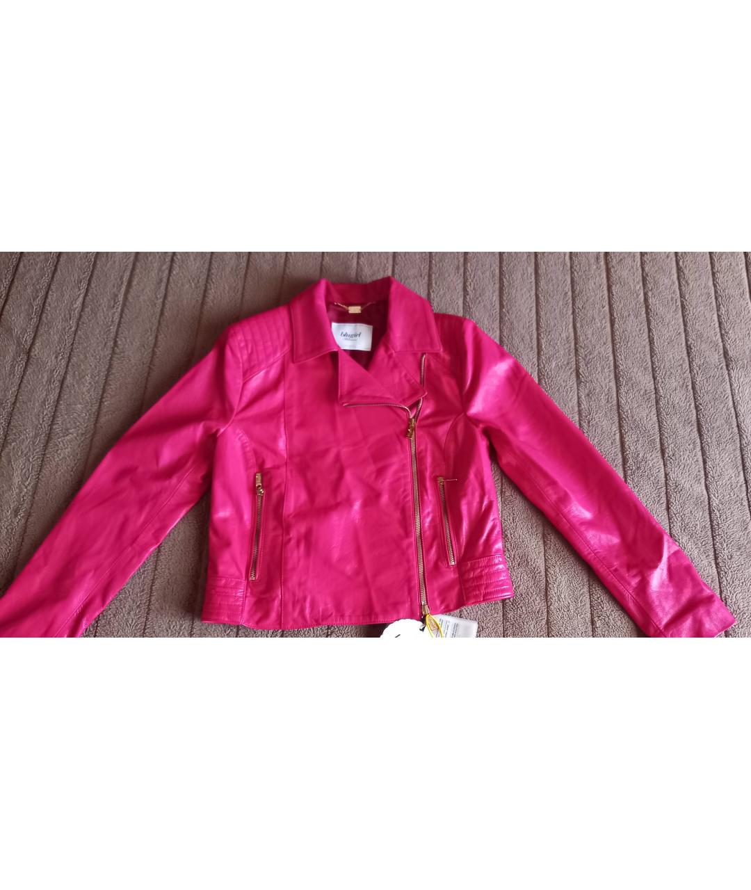 BLUGIRL Розовая кожаная куртка, фото 5