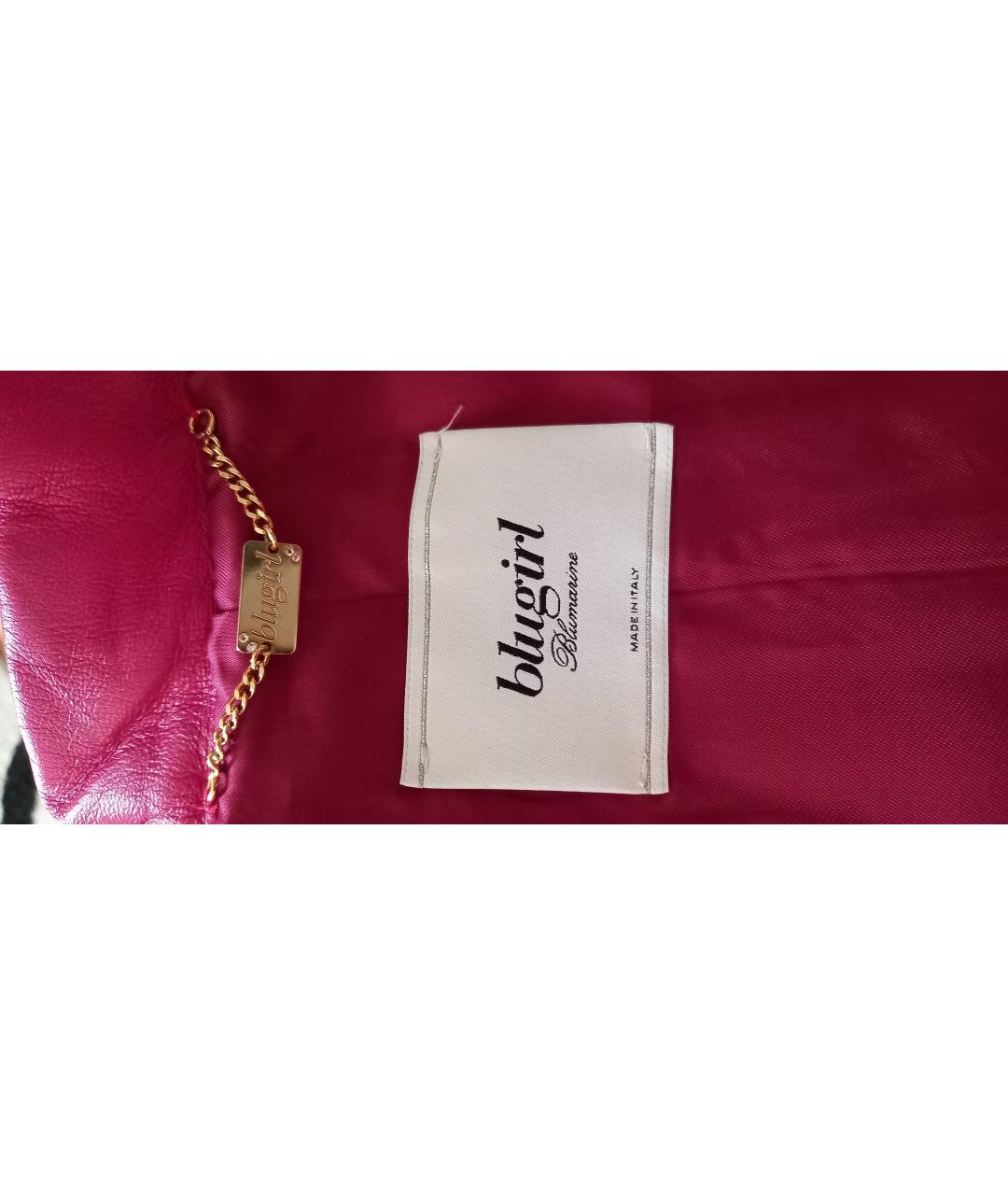 BLUGIRL Розовая кожаная куртка, фото 8