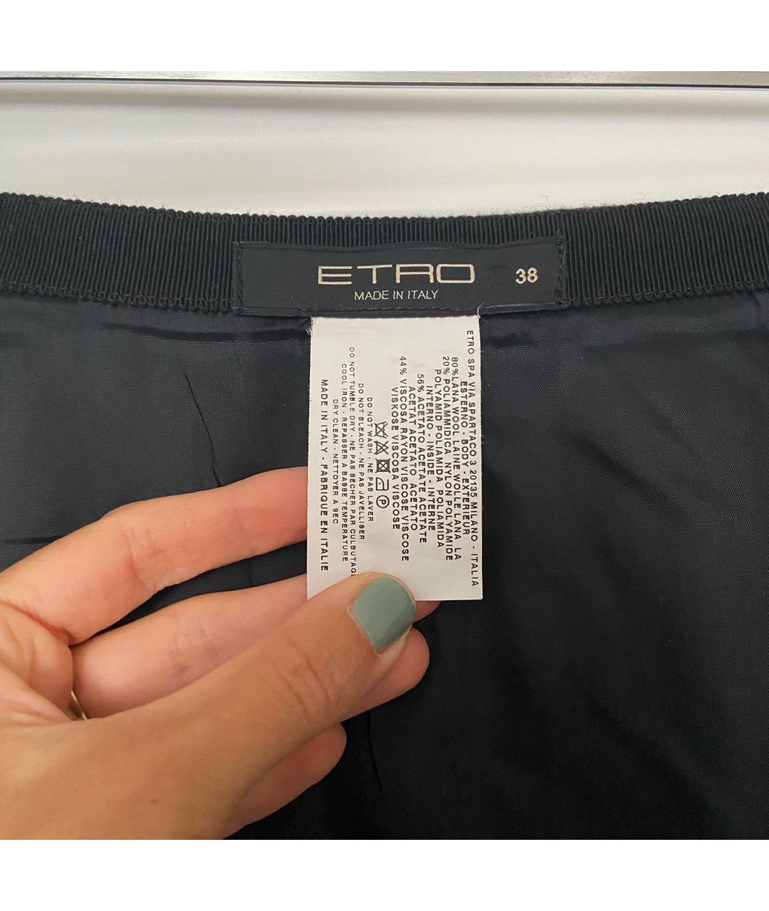 ETRO Антрацитовая шерстяная юбка мини, фото 4