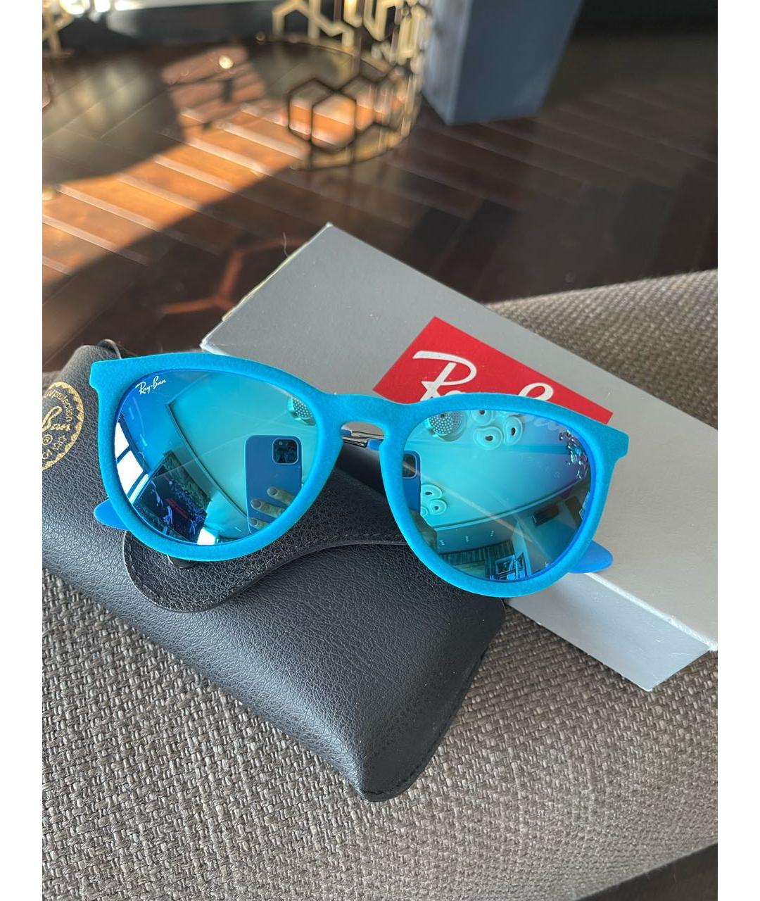 RAY BAN Голубые солнцезащитные очки, фото 5