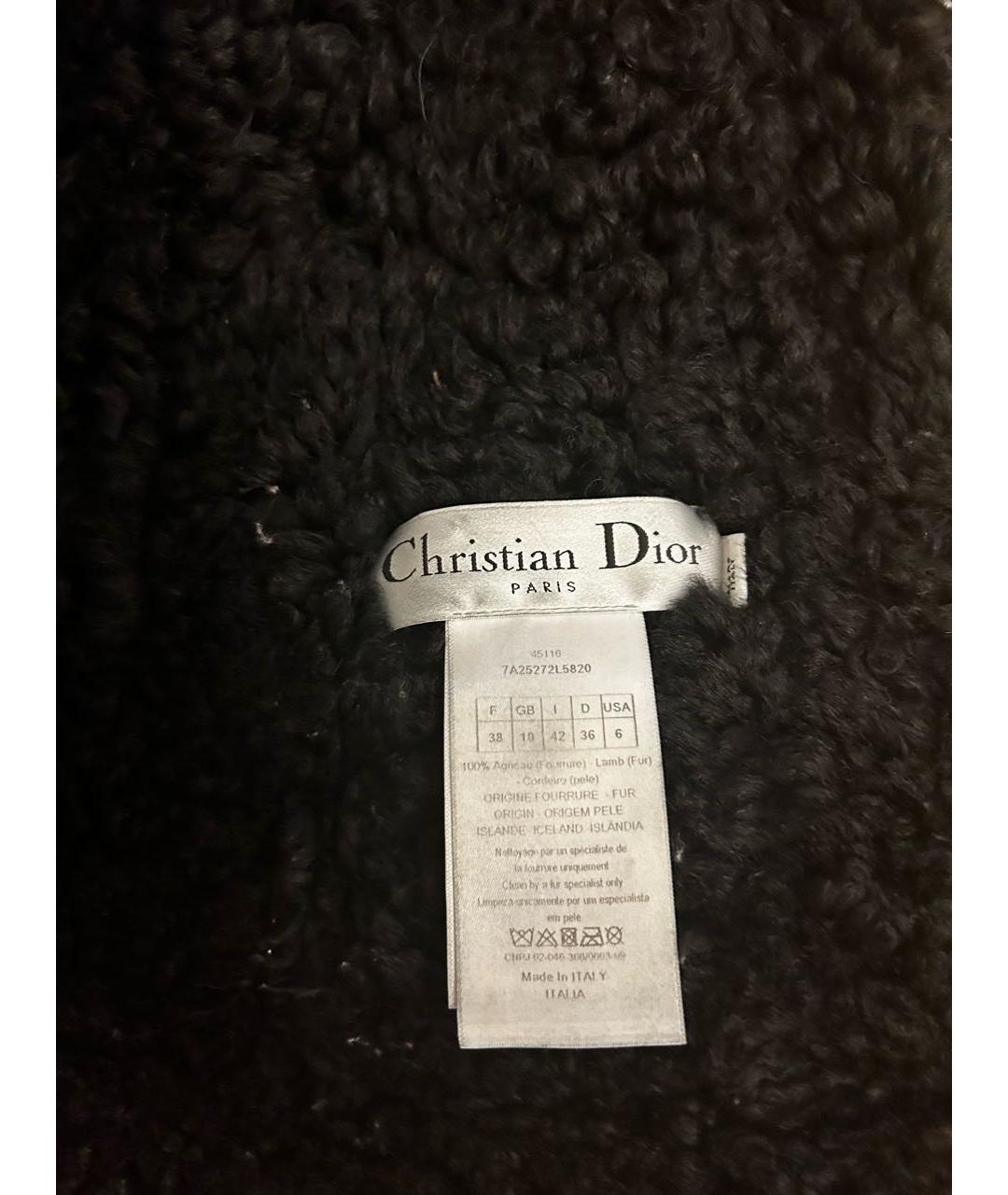 CHRISTIAN DIOR PRE-OWNED Черная кожаная дубленка, фото 6