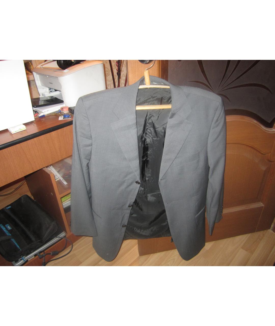 HUGO BOSS Серый шерстяной пиджак, фото 7