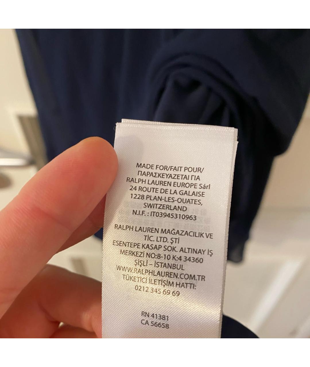 RALPH LAUREN Темно-синее полиэстеровое коктейльное платье, фото 7