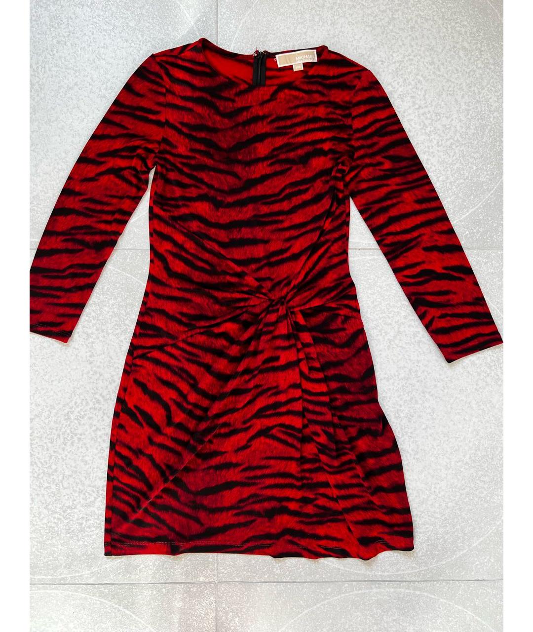 MICHAEL MICHAEL KORS Красное полиэстеровое коктейльное платье, фото 9