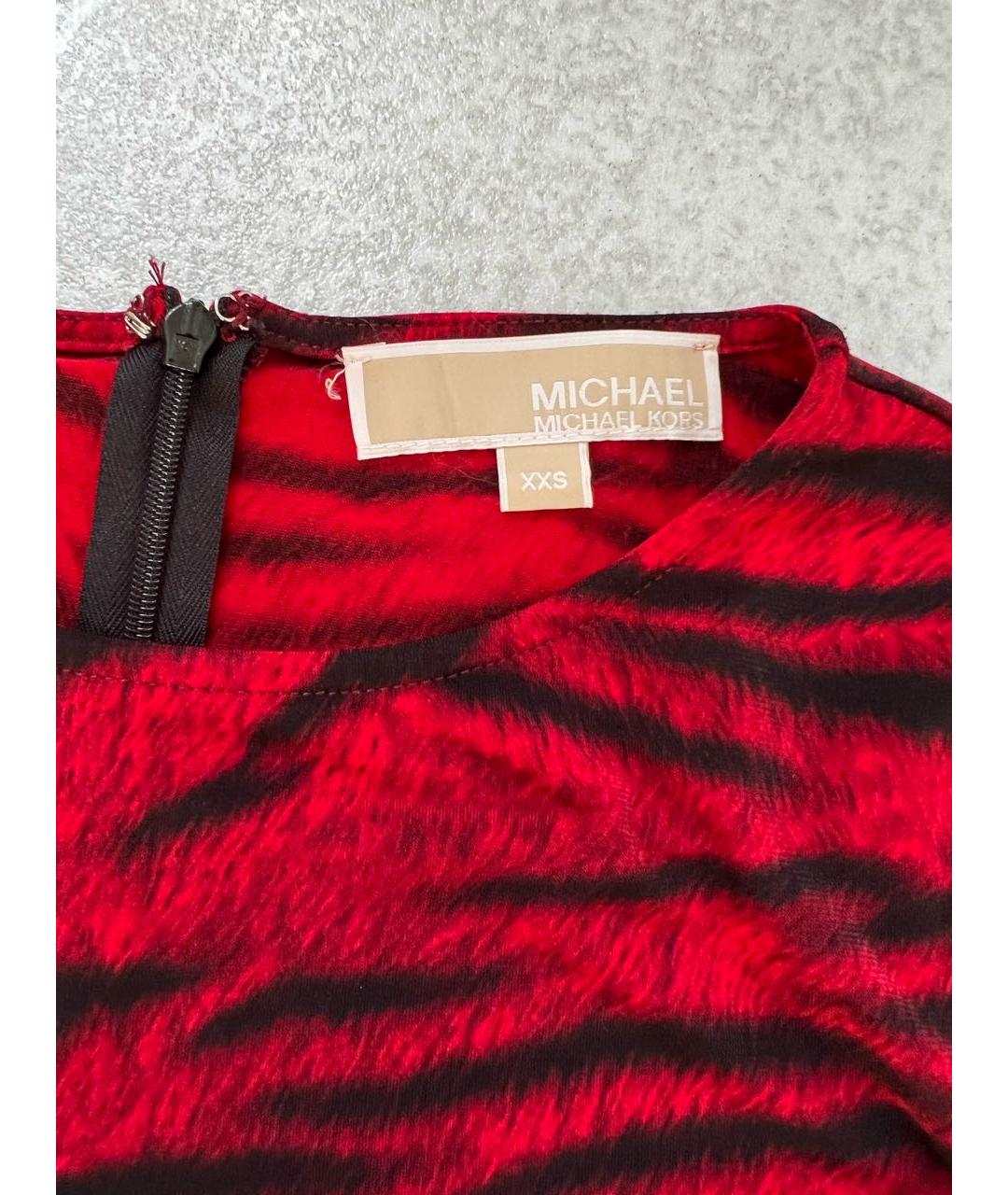 MICHAEL MICHAEL KORS Красное полиэстеровое коктейльное платье, фото 3