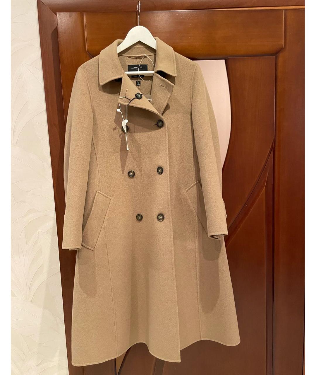WEEKEND MAX MARA Коричневое шерстяное пальто, фото 8