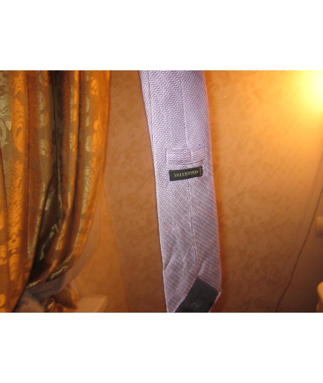 VALENTINO Фиолетовый шелковый галстук, фото 4