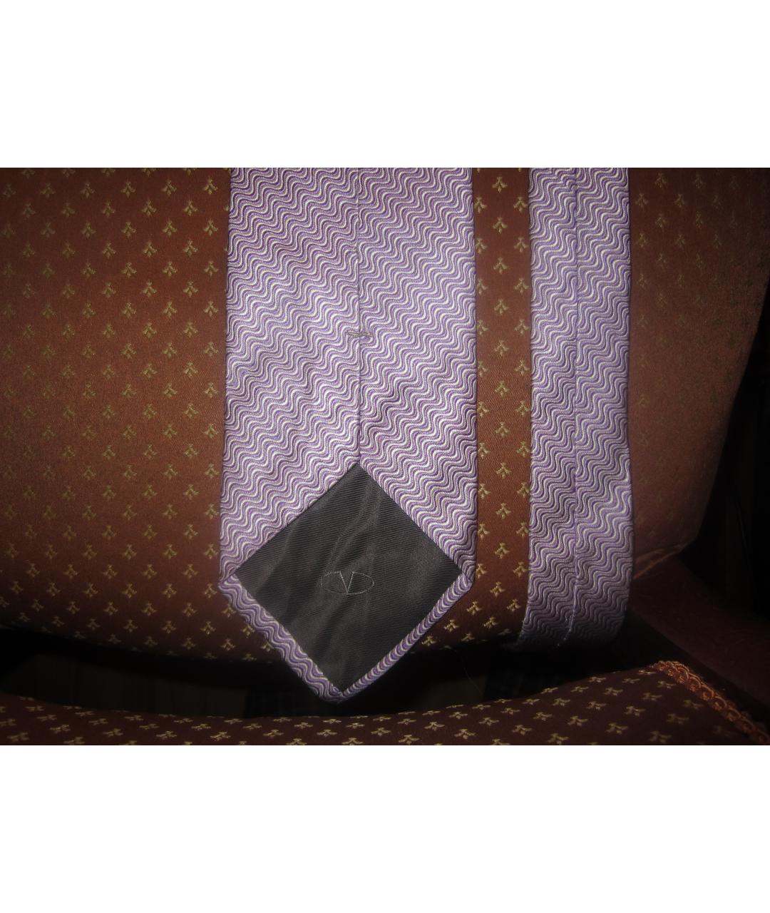 VALENTINO Фиолетовый шелковый галстук, фото 5