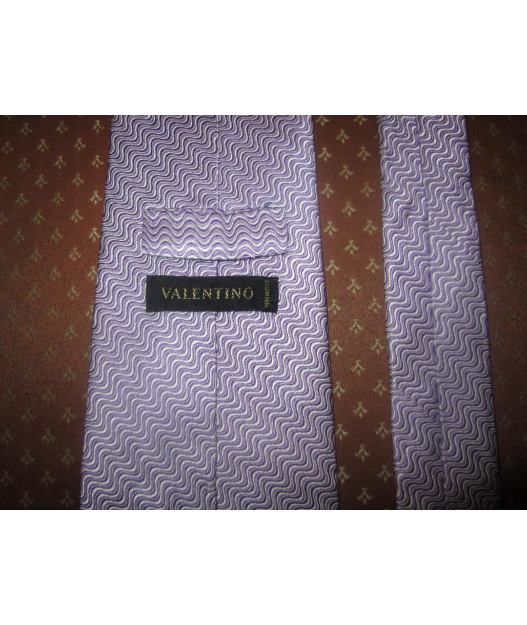 VALENTINO Фиолетовый шелковый галстук, фото 3