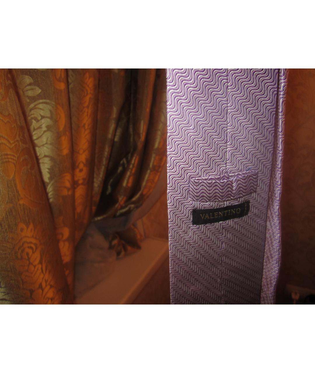 VALENTINO Фиолетовый шелковый галстук, фото 2