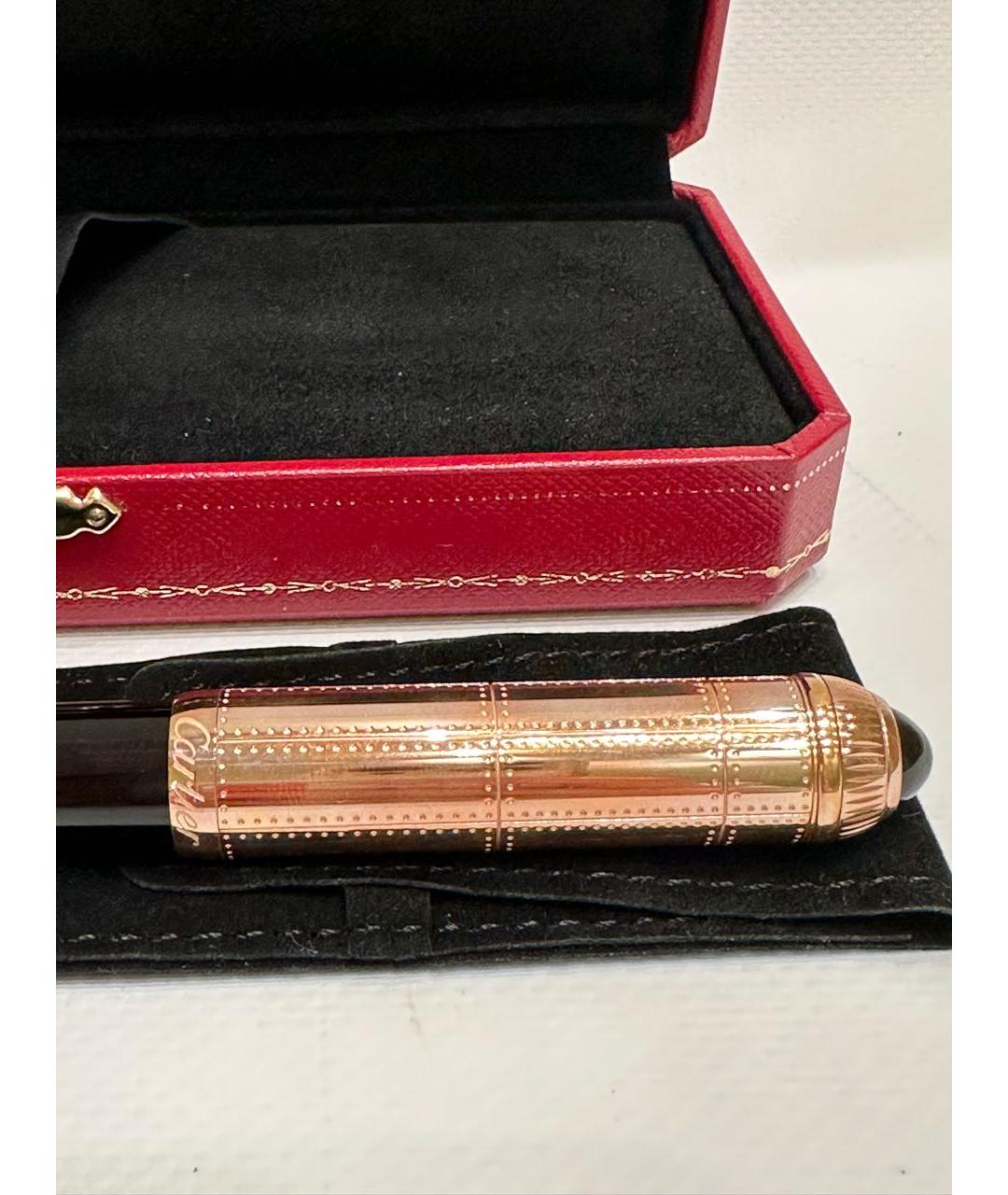 CARTIER Черная перьевая ручка из розового золота, фото 2