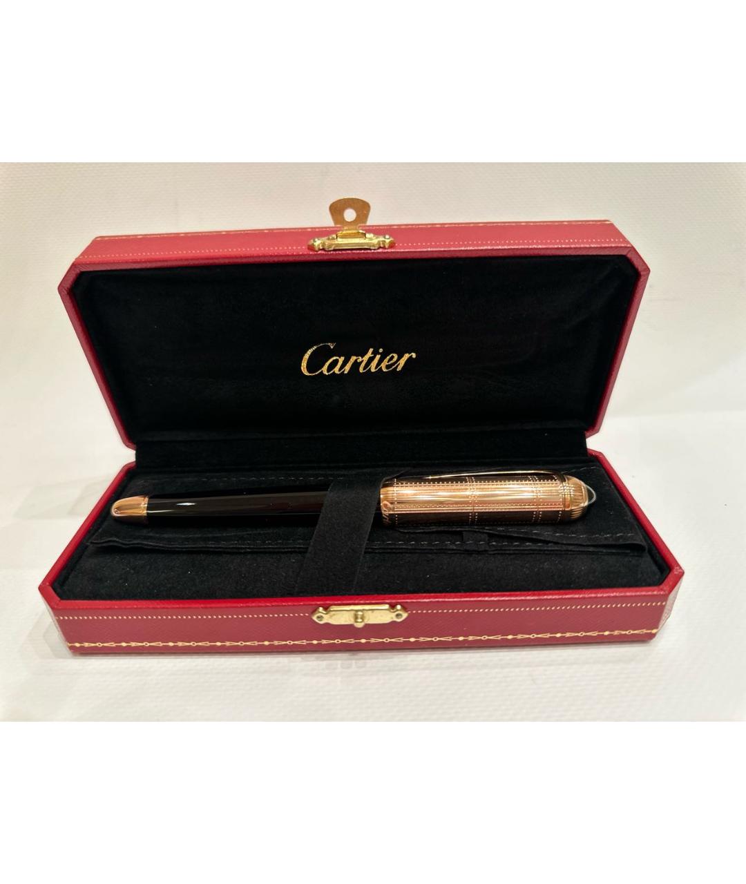 CARTIER Черная перьевая ручка из розового золота, фото 7