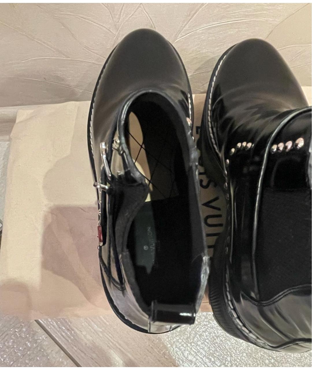 LOUIS VUITTON Черные ботинки из лакированной кожи, фото 7
