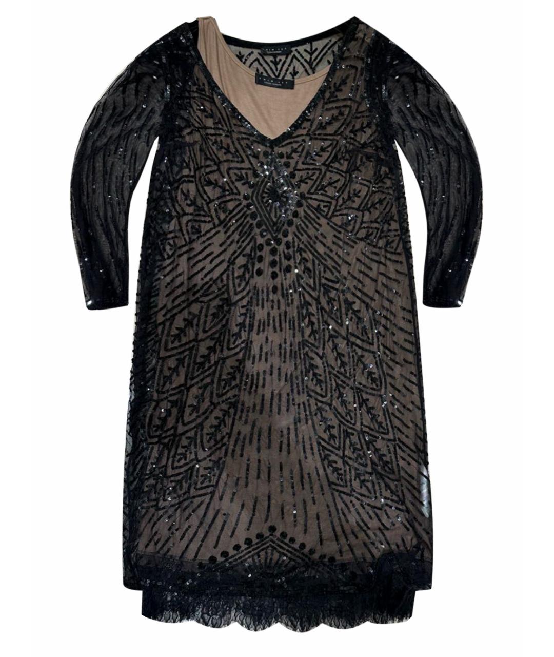 TWIN-SET Черное вискозное вечернее платье, фото 1