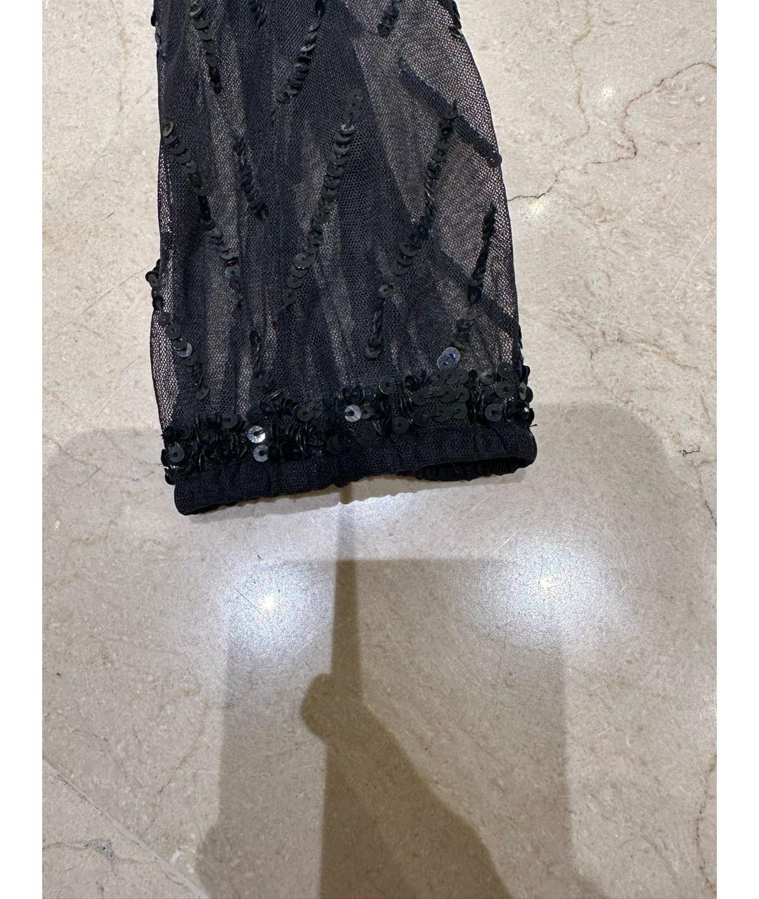 TWIN-SET Черное вискозное вечернее платье, фото 5