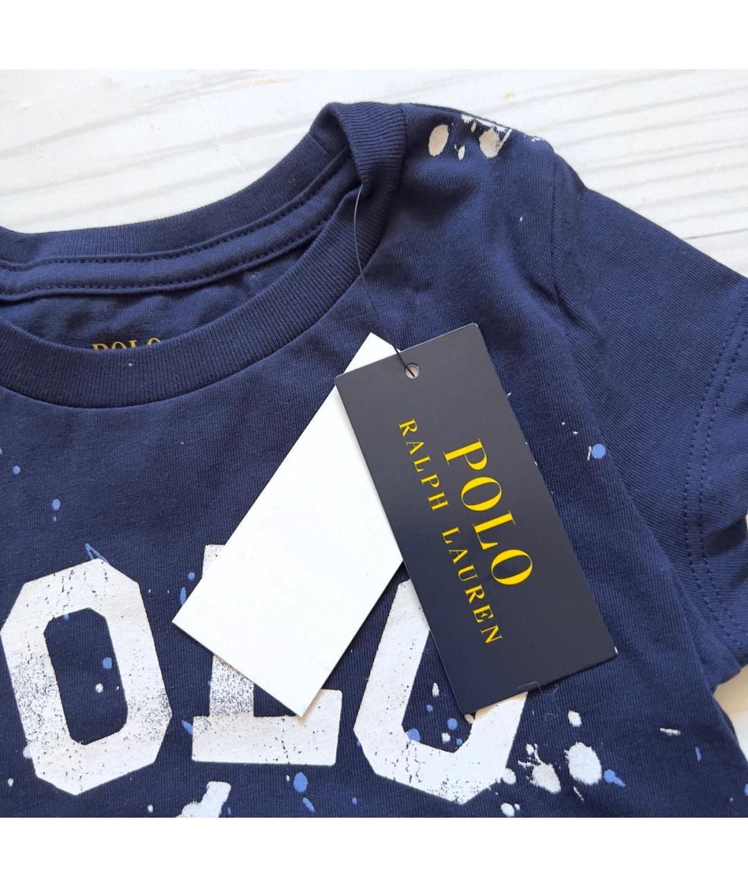 POLO RALPH LAUREN Синий хлопковый детская футболка / топ, фото 2