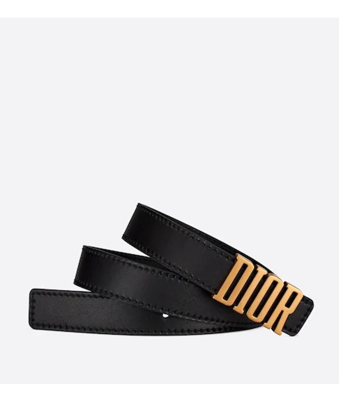 CHRISTIAN DIOR Черный кожаный ремень, фото 2