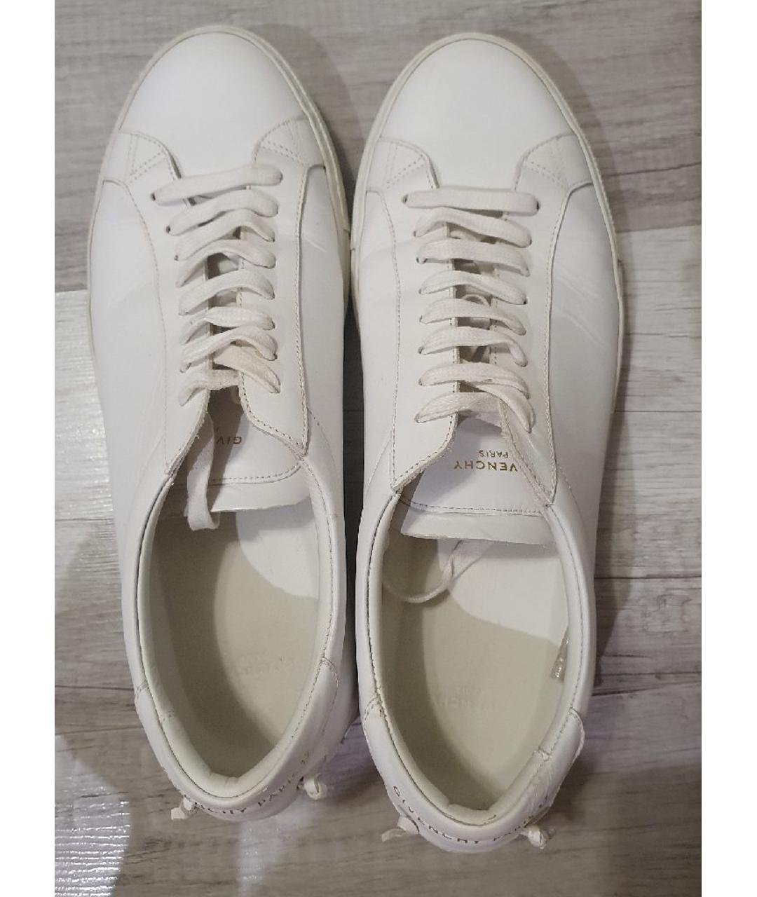 GIVENCHY Белые кожаные низкие кроссовки / кеды, фото 3