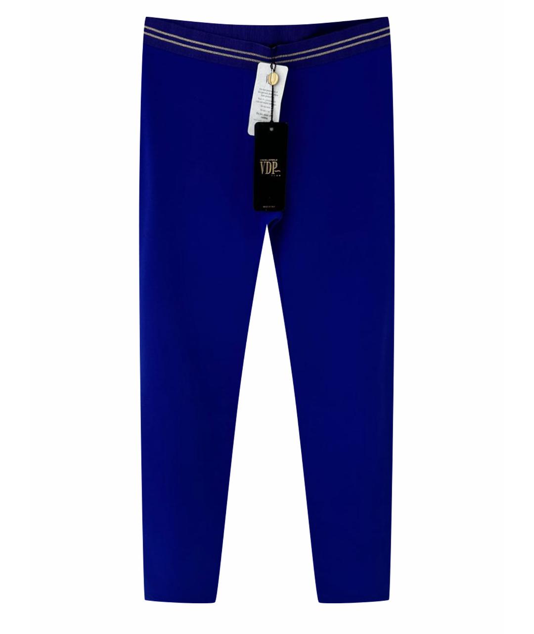 VDP Синие хлопко-эластановые прямые брюки, фото 1