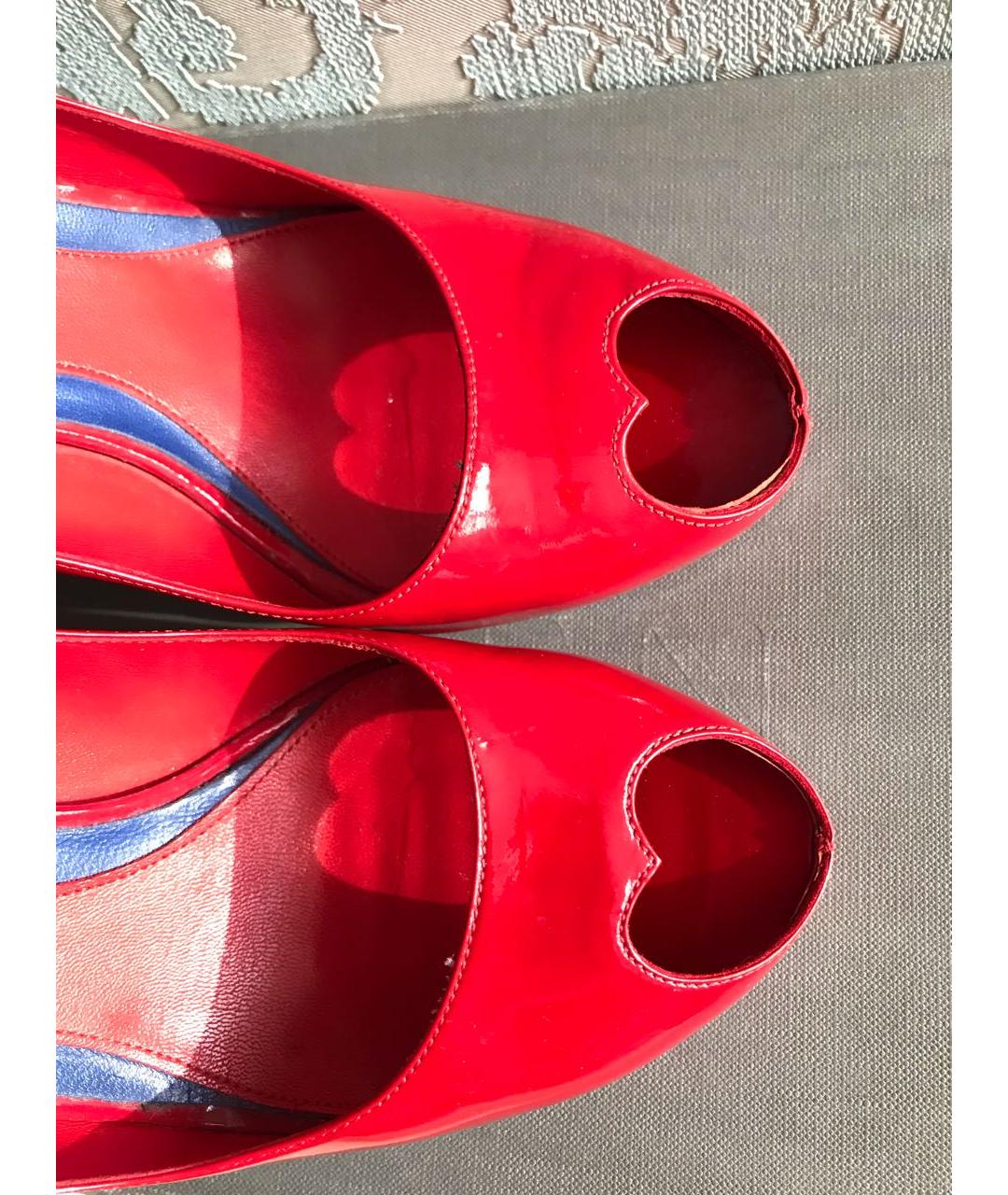 ALEXANDER MCQUEEN Красные туфли из лакированной кожи, фото 6