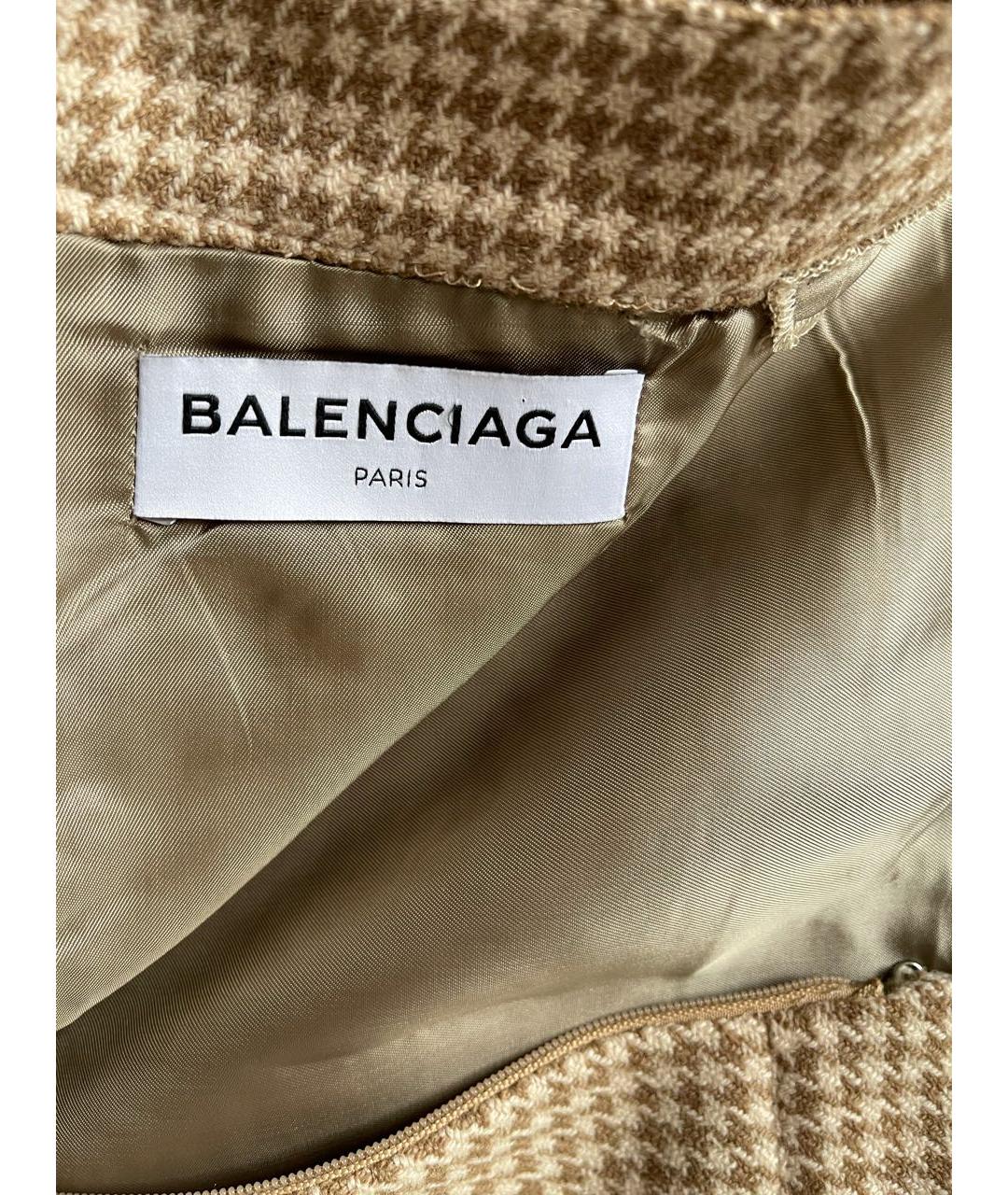 BALENCIAGA Бежевая шерстяная юбка миди, фото 6