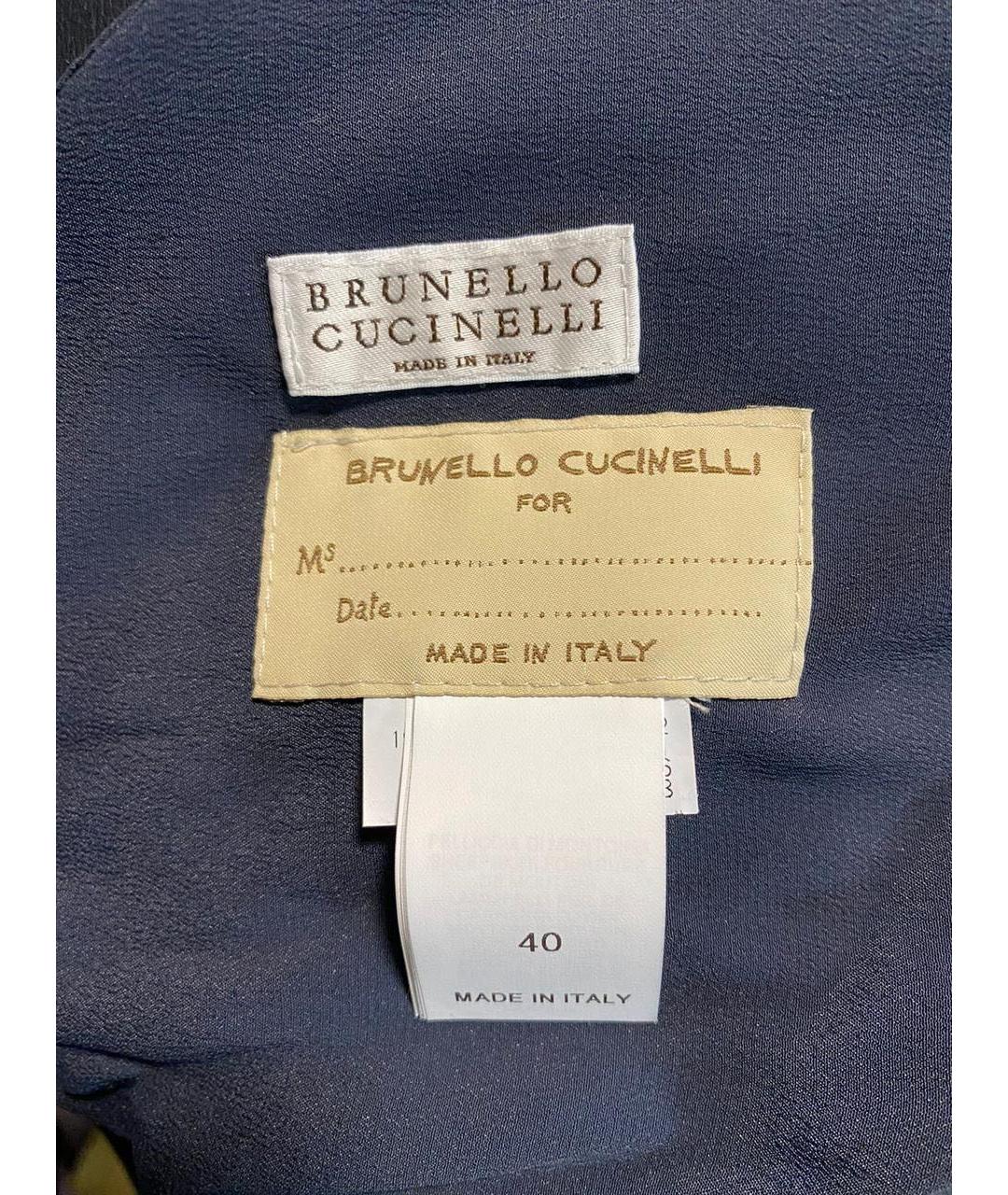 BRUNELLO CUCINELLI Синяя меховая шуба, фото 4
