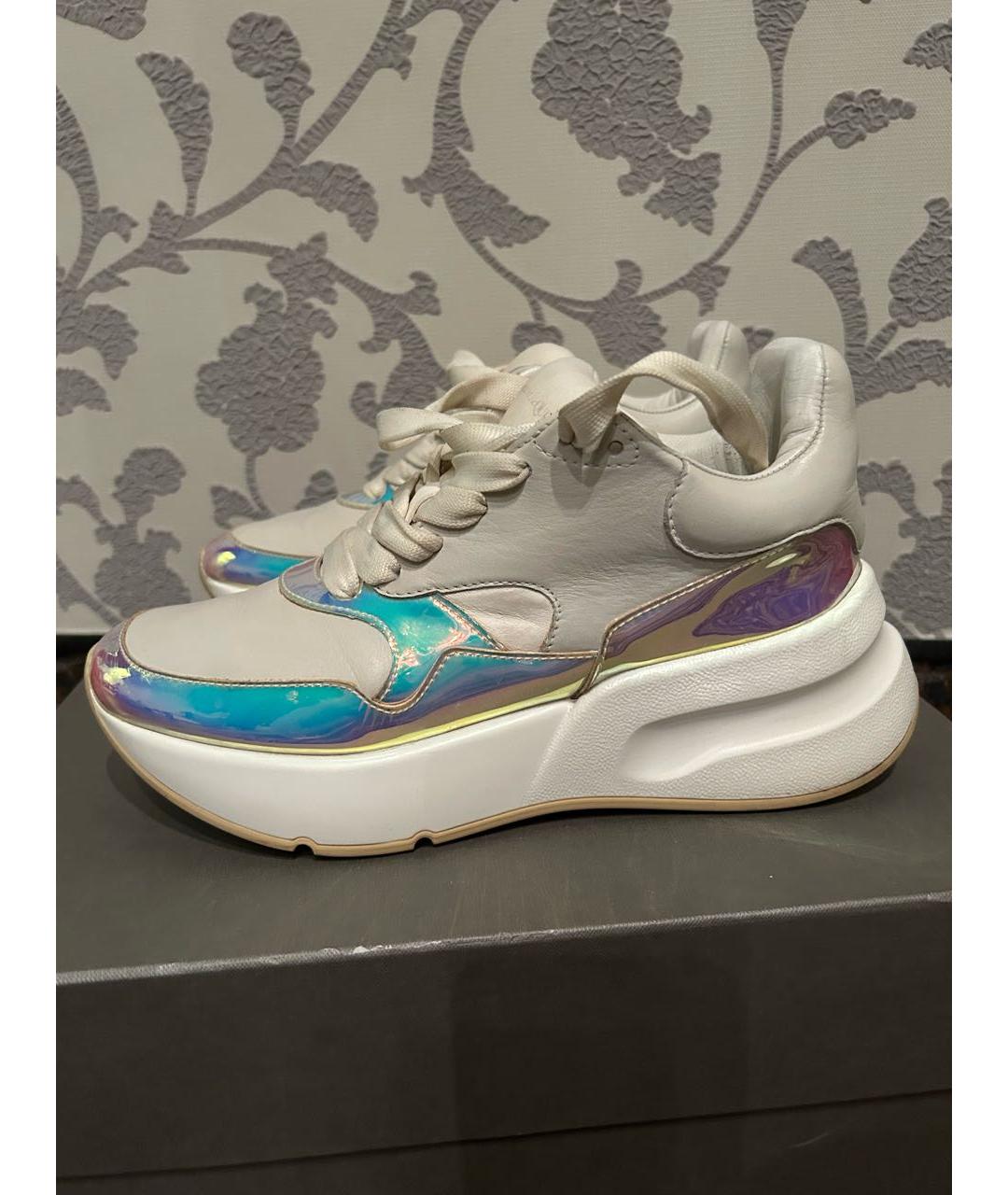 ALEXANDER MCQUEEN Белые кожаные кроссовки, фото 5