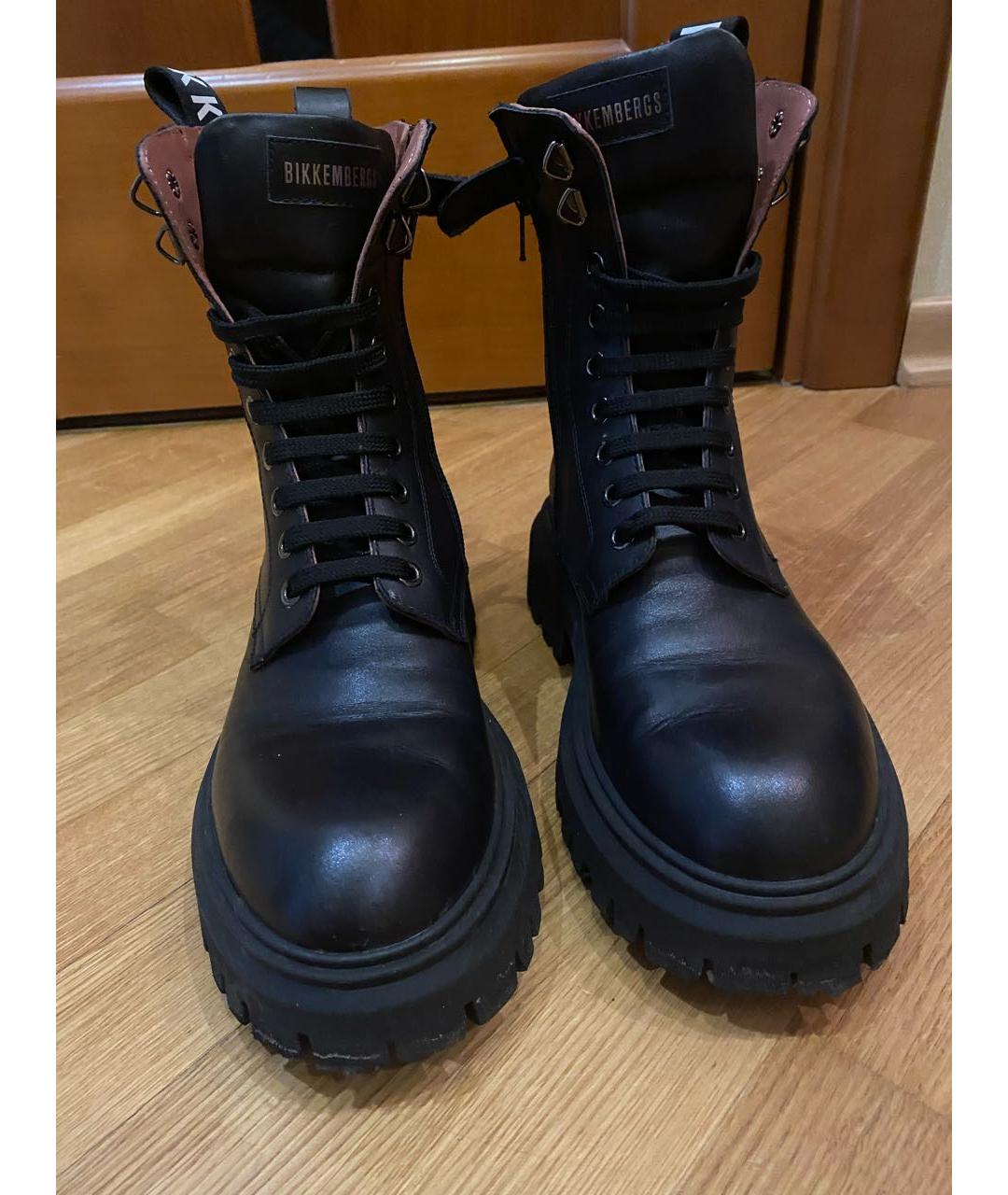 BIKKEMBERGS Черные ботинки из искусственной кожи, фото 2