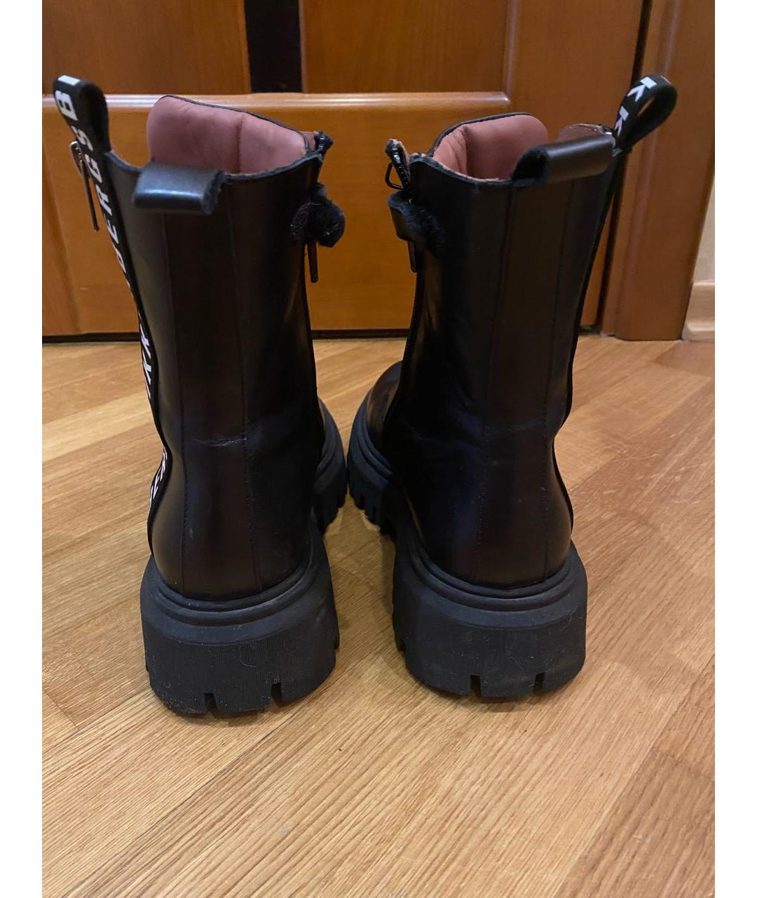 BIKKEMBERGS Черные ботинки из искусственной кожи, фото 4