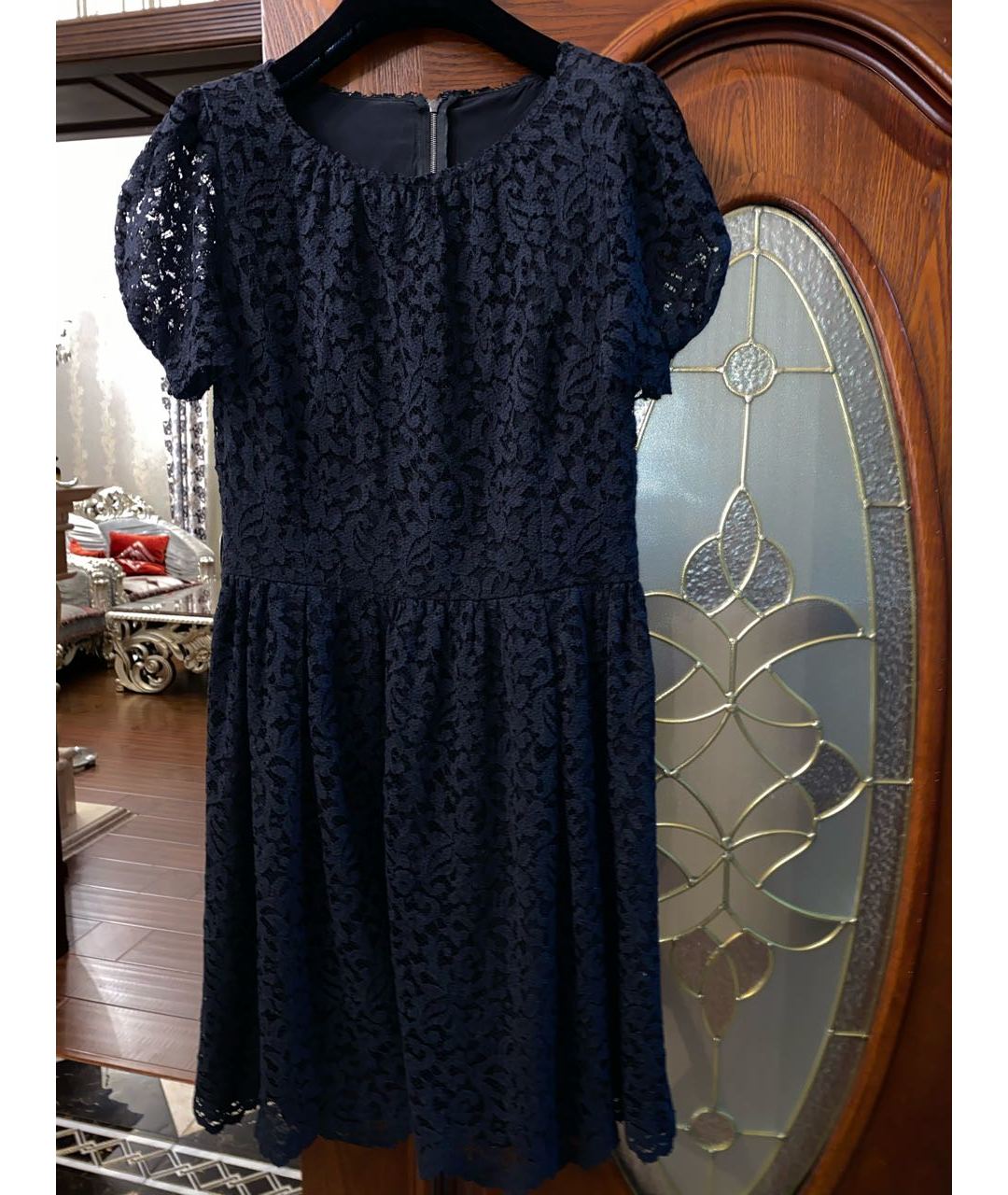 DOLCE&GABBANA Темно-синее кружевное вечернее платье, фото 6