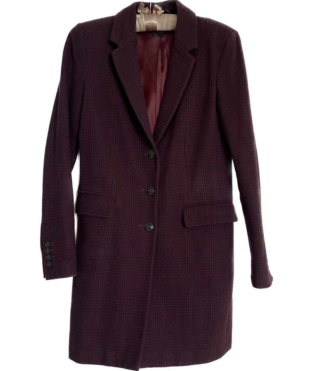 TOMMY HILFIGER Бордовое шерстяное пальто, фото 1