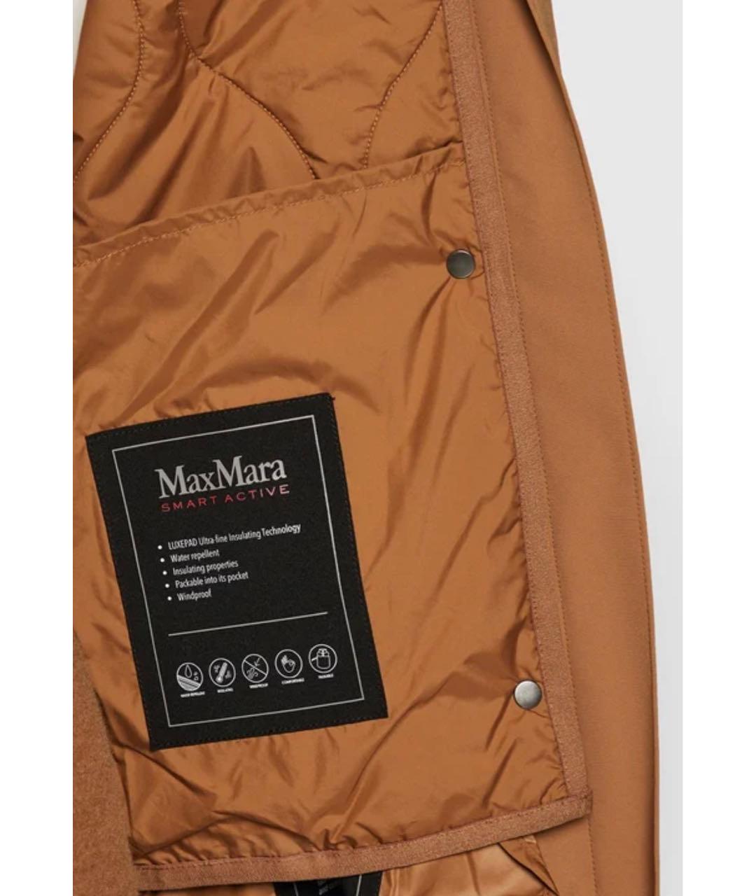 MAX MARA Коричневая полиэстеровая куртка, фото 3