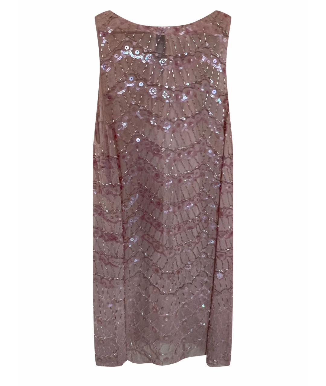 JENNY PACKHAM Розовое шелковое коктейльное платье, фото 1