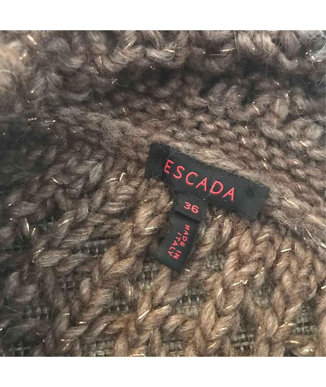 ESCADA Коричневый шерстяной джемпер / свитер, фото 3