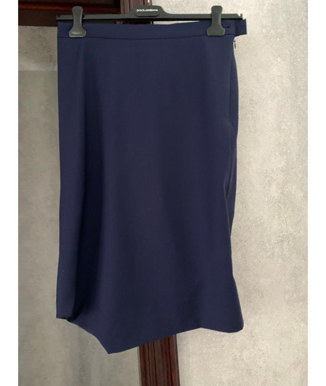 VIVIENNE WESTWOOD Темно-синяя шерстяная юбка миди, фото 2