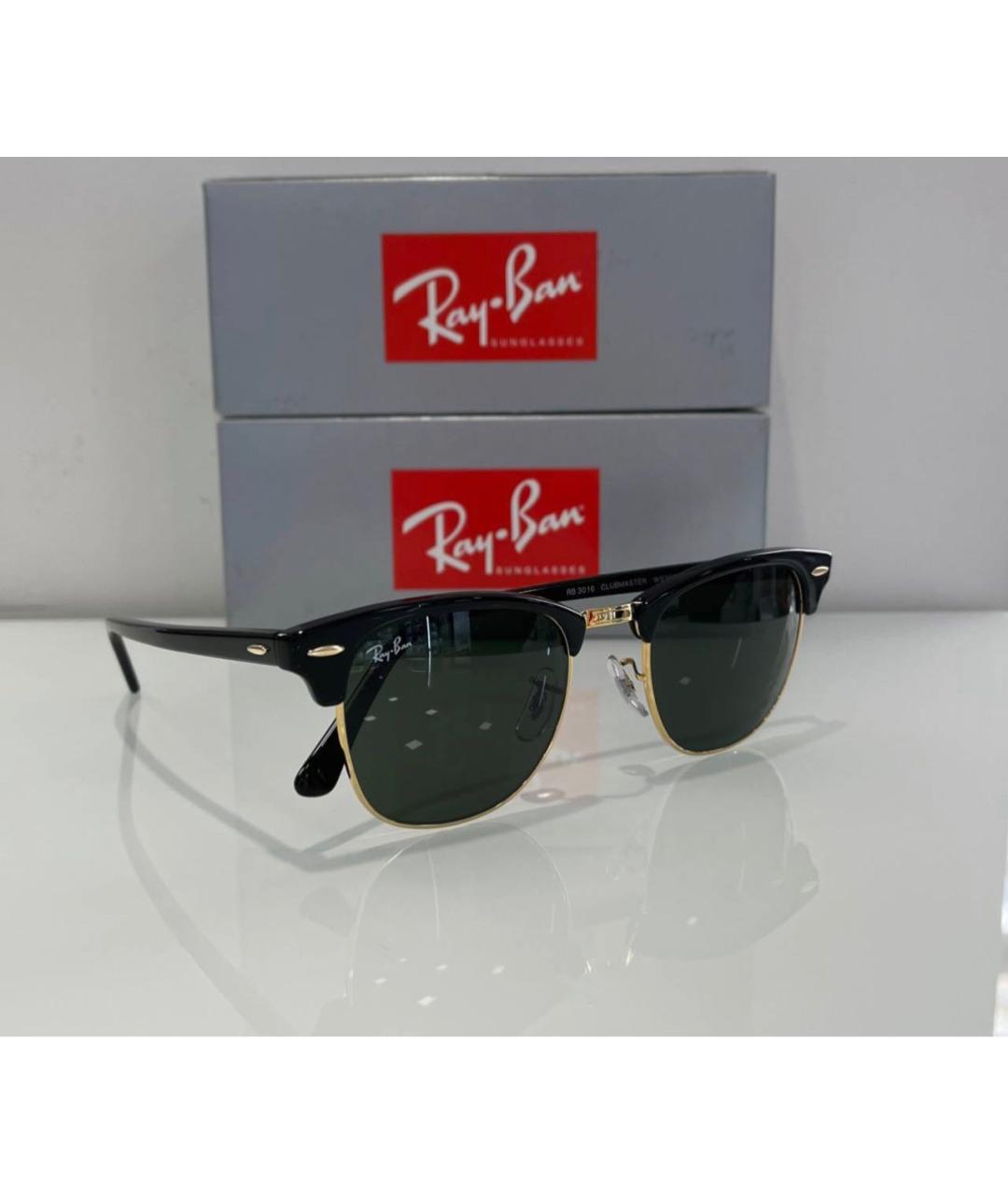 RAY BAN Черные металлические солнцезащитные очки, фото 5