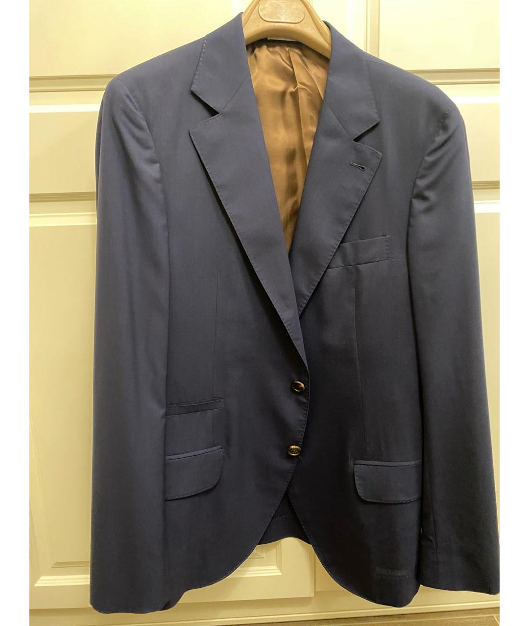 BRUNELLO CUCINELLI Темно-синий шерстяной пиджак, фото 8